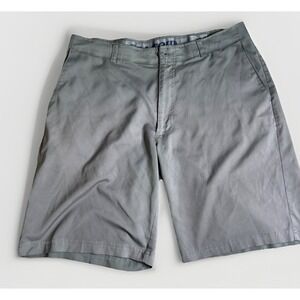 PGA Tour Golf Shorts Men's Size 36 Stretch Flat Front Gray-Button/Zip